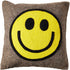 Hand Felted Wool Happy Sad Face Pillow - 20" - ARCADIA HOME